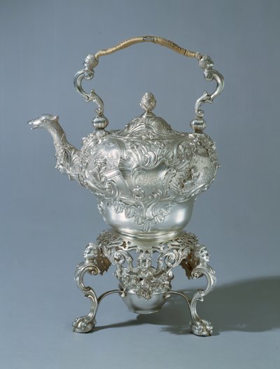 Tea kettle in a high rococo manner by Thomas Whipham, London, 1747-48 by English School